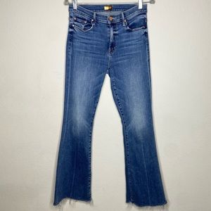 Mother Jeans The Weekender Fray in Walking on Coals Midrise Flare